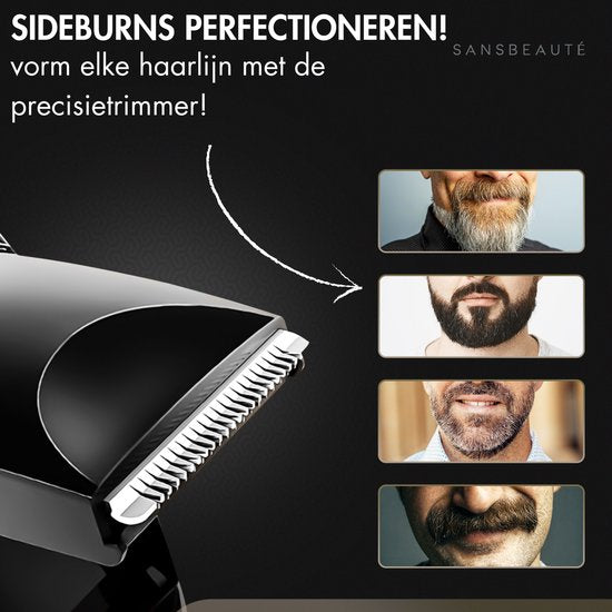 2-in-1 Scheerapparaat Mannen met Trimmer S1111 + 2 Extra Scheerkoppen - Sansbeauté® - Nat & Droog – Precisietrimmer - Elektrisch - Electric Shaver - Waterproof