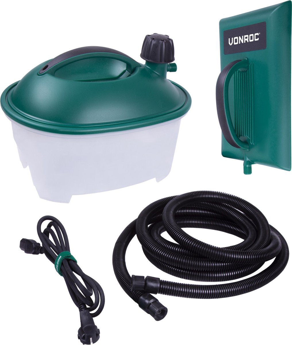 VONROC Behangafstomer – 2000W – 4.5Liter & 3.5m slang - Groen/Zwart