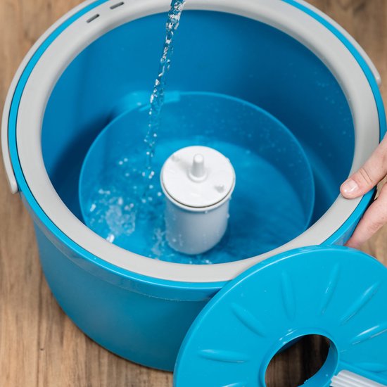Livington Clean Water Spin Mop friswater-dweilsysteem inclusief reiniger en pads - scheidt vuil water van schoon water - Dweilmop voor elke vloer - 360° draaibare dweilkop - Mail Order Edition