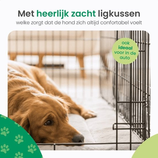 Gopets Hondenbench Opvouwbaar S – Bench – Voor Honden – Incl. Hondenkussen – 2 Deuren – 61 x 43 x 48 cm