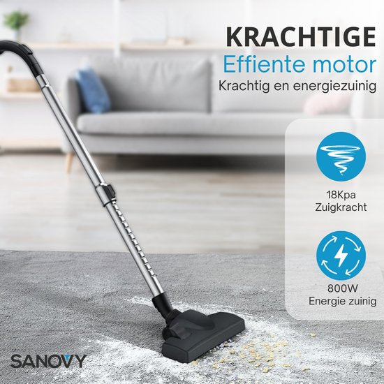Sanovy ProPower-9100 - Krachtige Stofzuiger - Zonder Zak - 3L - Compact - Blauw