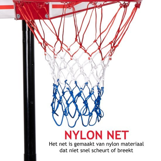 Dunlop Basketbalpaal - Basketbalstandaard - 165-205cm Verstelbaar- Basketbalring met Standaard