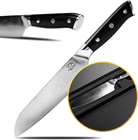 VDN Santokumes damaststaal - Elegance serie - VG-10 Japans damascus - 67 lagen staal