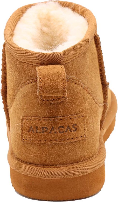 Alpacas Footwear – Dames - Echt suéde korte laarzen - Gevoerd met 100% zachte lamswol - Chestnut - 41