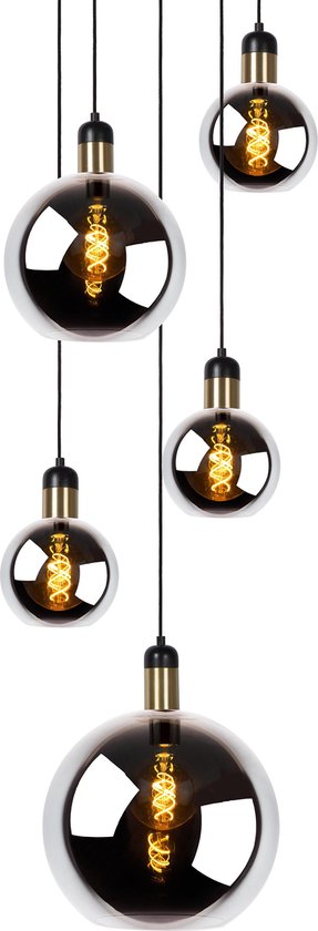 Lucide JULIUS - Hanglamp - 5xE27 - Fumé