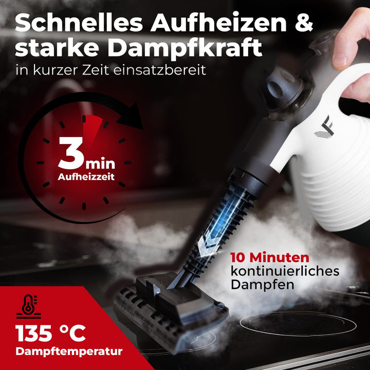 Neighbour's Friend Dampfreiniger Nieuw Model – Krachtige Handstoomreiniger, 3,5 Bar Druk, 4m Kabel, 350ml Tank voor Auto, Werkplaats en Huishouden