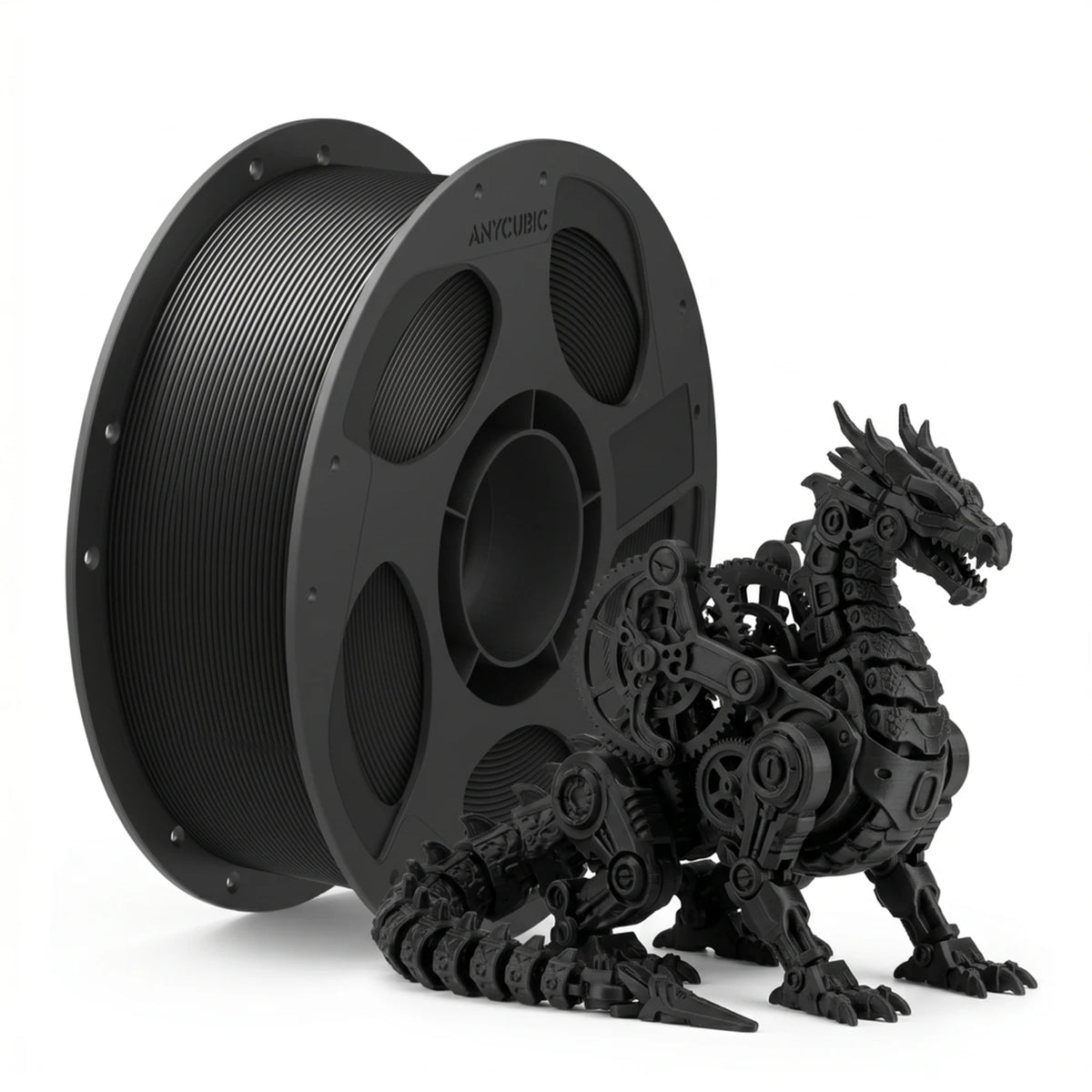 Anycubic PLA Basic Filament 1 kg - 1,75 mm ±0,02 mm - Navulling voor Herbruikbare Spoel - Zwart