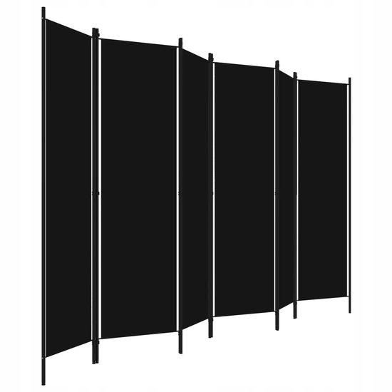 Zwarte Paravent - 6 Panelig - 300x180 cm - Ruimteverdeler
