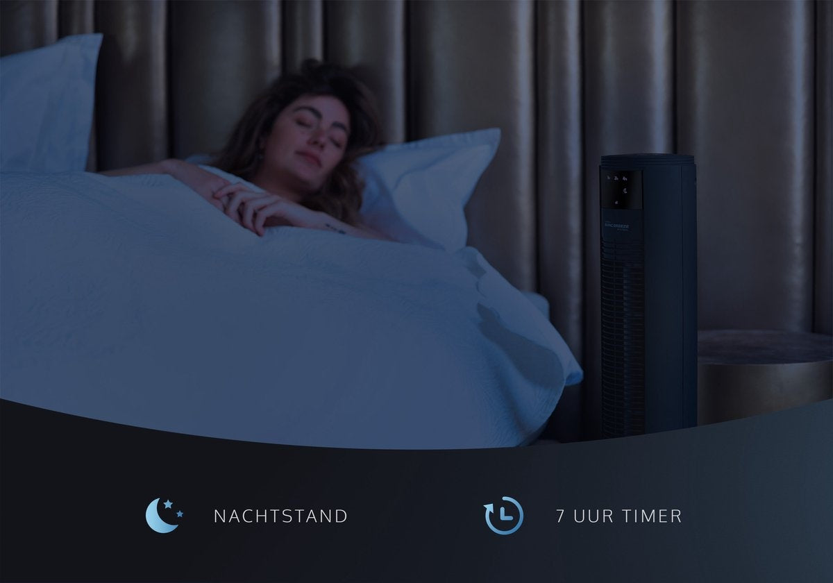 Stille Torenventilator 46dB – 6 Standen – Timer & Afstandsbediening – Mat Zwart – JAP Montreal