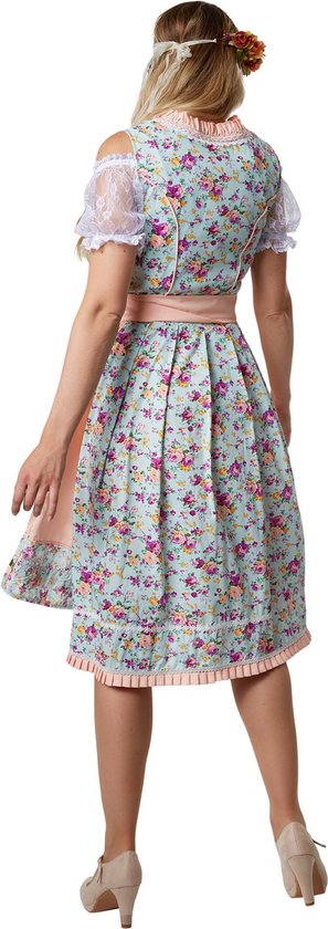 Dressforfun Midi-Dirndl Erding model 2 L - verkleedkleding kostuum halloween verkleden feestkleding carnavalskleding carnaval feestkledij partykleding - 304637