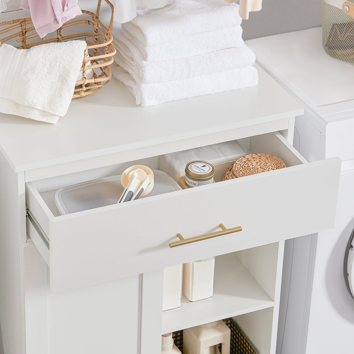 SoBuy waskast - 66 x 37 x 95cm - wit