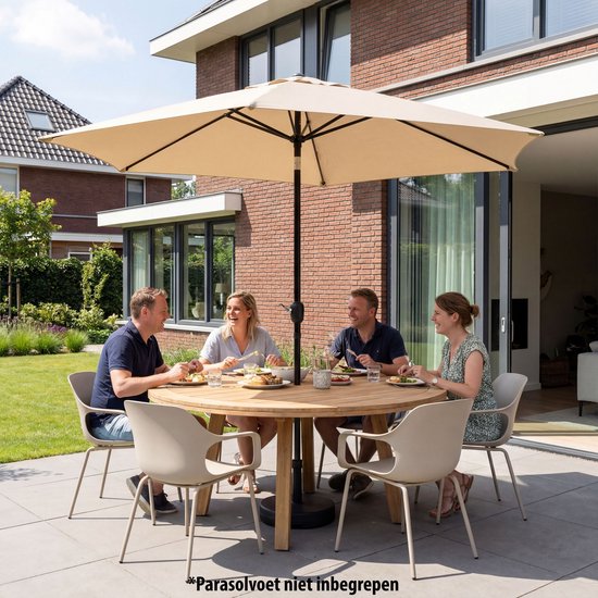Tristar Stokparasol - 300cm Rond - Tuin & Balkon - Kantelbaar - Incl. Beschermhoes - PA-7904 - Beige