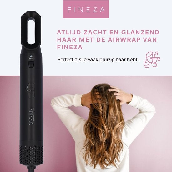 Fineza Multifunctionele Krultang - 5 in 1  - Föhnborstel - Krulborstel - Kort & Lang Haar - 800W - Zwart