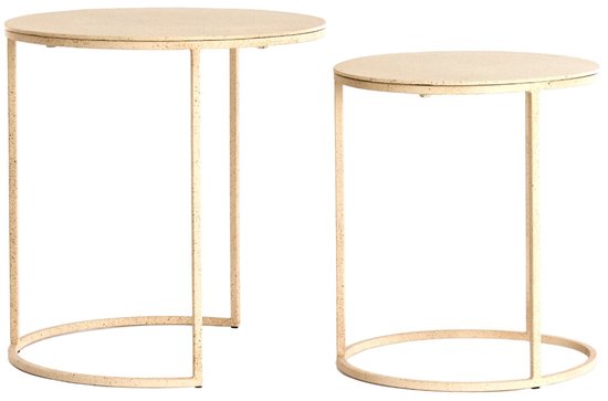 Light & Living Bijzettafel Sadar - Bruin - Ø52x46cm + Ø50x40cm -