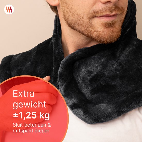 Seranova Verzwaard Elektrisch Warmtekussen voor Rug, Schouders en Nek - Heating Pad - Verwarmingskussen - 1.3KG - 100w - Grijs