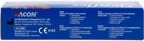 Acon FlowFlex Sneltest – 1 stuk – Covid-19 Antigeen Zelftest