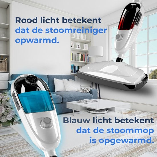 URGOODS - Hoge Druk 2-in-1 Stoomreiniger & Handstomer - Wit Kunststof - Inclusief 8 Opzetstukken - 2 Microvezeldoeken - Multifunctioneel & Hygiënisch