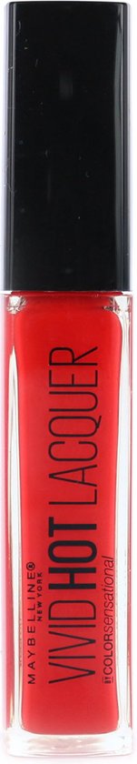 Maybelline Color Sensational Vivid Hot Lacquer - 70 So Hot - Lipstick lippenstift Rood Glans