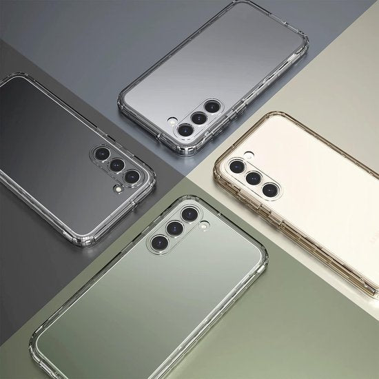 Podec 2-in-1 Hoesje met Screenprotector Geschikt voor Samsung Galaxy S23 Doorzichtig Telefoonhoesje - Anti-Shock Case Cover