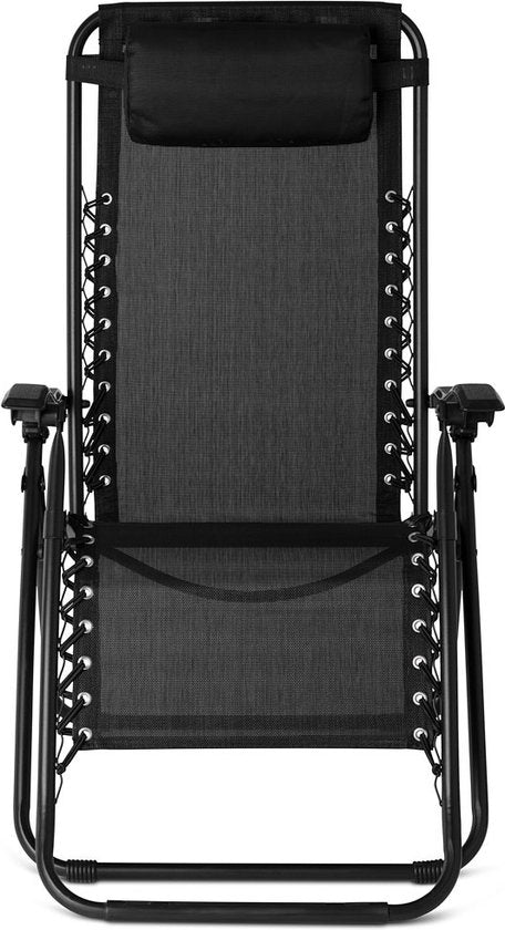 909 Outdoor - Ligstoel - met Hoofdkussen - Verstelbare Rug- en Voetleuning - Staal - 92 x 65 x 114 cm - Inklapbaar - Maximaal Draaggewicht: 120 kg