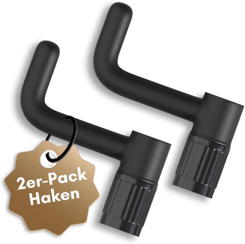 LOBUX® - Extra haken voor kapstokken [zwart, 2st] - Voeg extra opbergruimte toe aan je kapstok