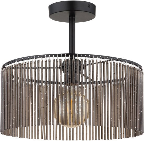 Globo - plafonnière - LEEDS - zwart - glas - Ø 35cm - E27 - 63080108