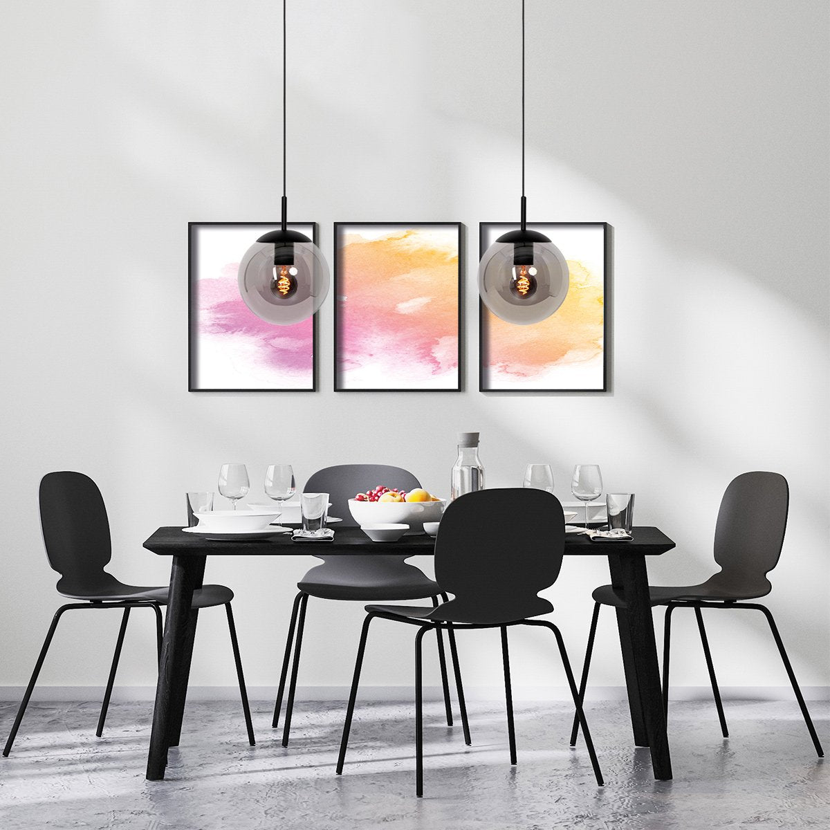Steinhauer - hanglamp - Bollique - zwart - glas metaal - Ø 30cm - E27 - 3498ZW