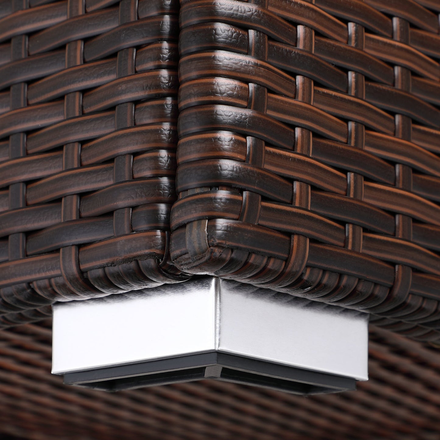 Casaria Poly Rattan Opbergdoos - bruin - 75x75x70 cm - met waterafstotende zak