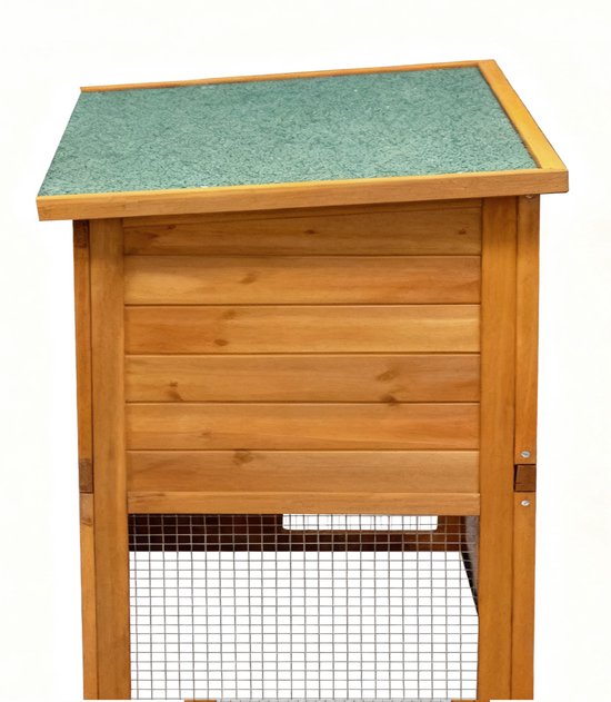 Konijnenhok met ren - hok voor konijn cavia knaagdieren - kooi voor dieren - dierenverblijf - geschikt voor binnen en buiten