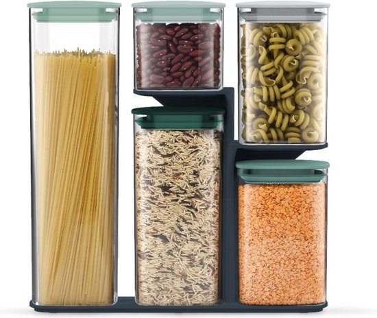 Joseph Joseph Editions Vershouddozen - Voorraadpot met Standaard - Set van 5 Stuks - Groen