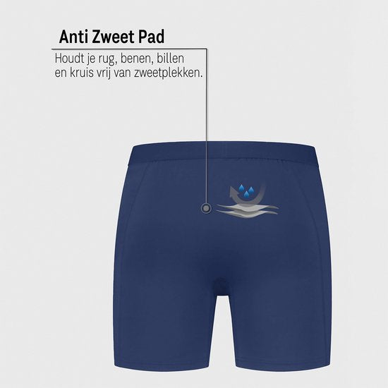 Fibershirts Anti-Zweet Boxershort - Ingebouwde Zweetpad - Ademend MicroModal - Anti-Transpiratie - Heren - Maat XL - Navy