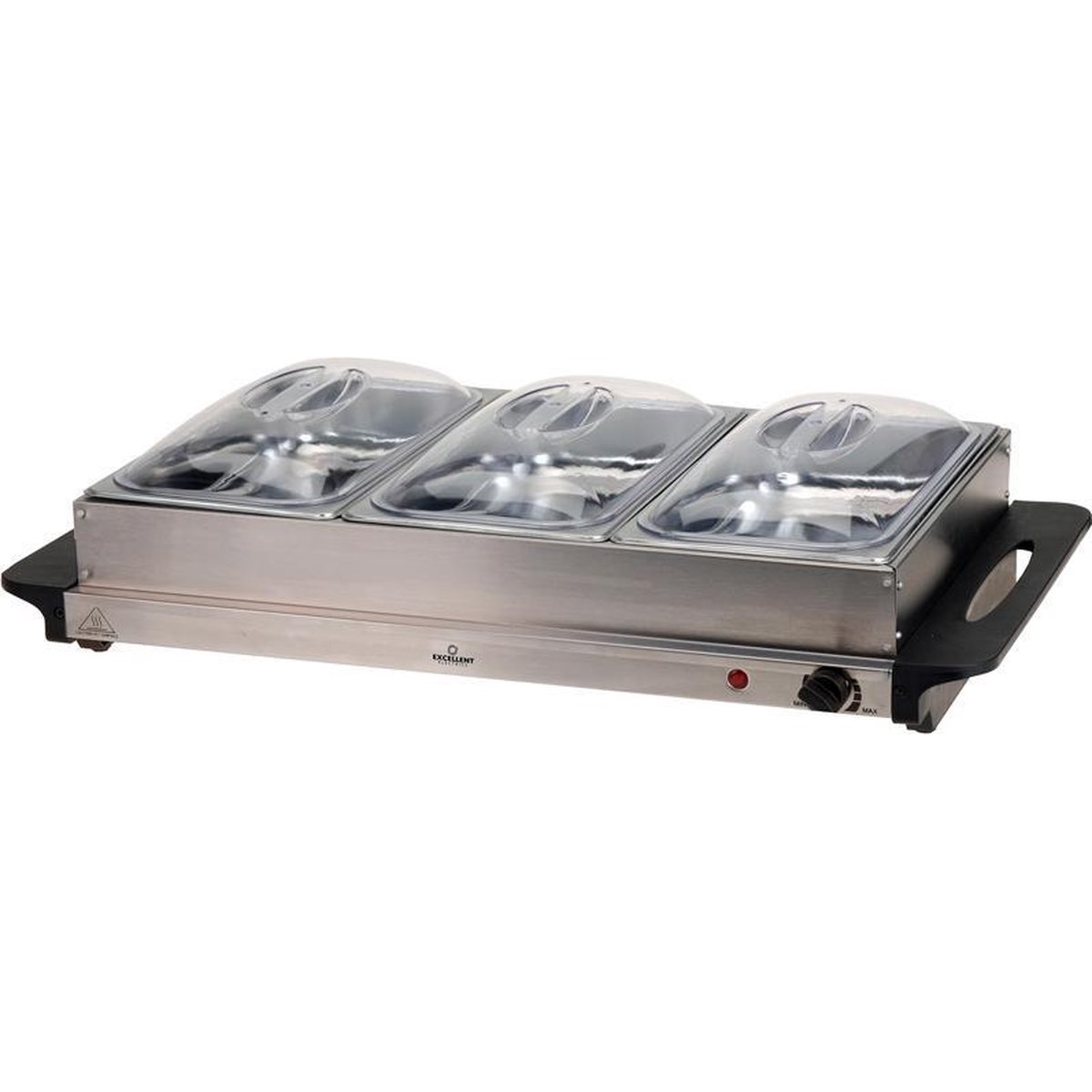 Excellent Electrics - Elektrische 2 in 1 RVS Buffetwarmer (300W) -3x2.5 liter