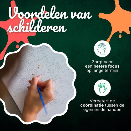 Rubye® Schilderen Op Nummer Volwassenen – Vlinders – Inclusief Penselen – Canvas Schildersdoek – Kleuren op Nummer – 40x50cm