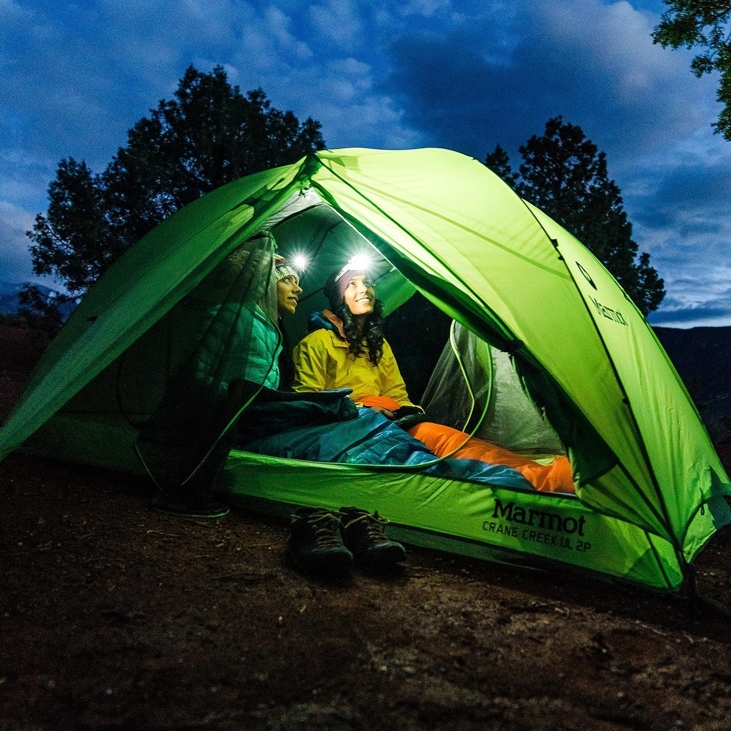 Marmot Crane Creek 2-Persoons Koepeltent - Macaw Green/Crocodile - 224 x 127 x 109 cm - Ultralicht 1,81 kg