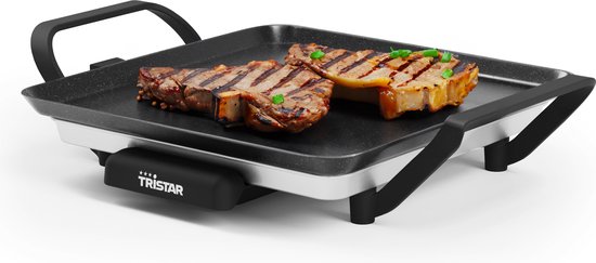Tristar Bakplaat - BP-2666 - Gourmet, Grillplaat S 28x28cm - 2 personen- 800 W - Instelbare thermostaat - Camping geschikt