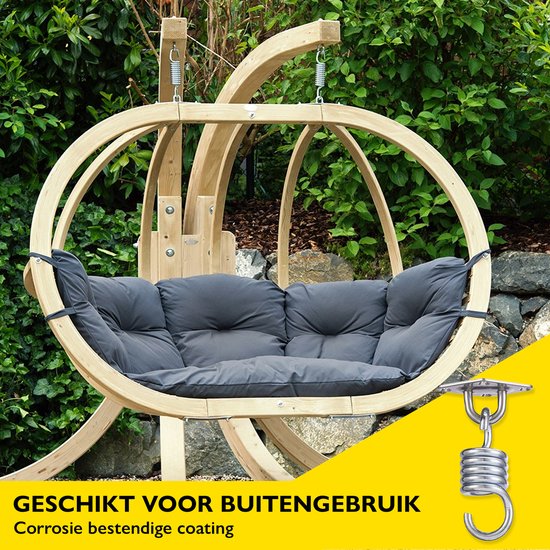 Zoluko RVS Ophangsysteem - 300 KG Draagkracht - 360° vrij draaibaar - Geluiddempende Veer - Bokszak Ophangsysteem - Plafondbeugel - Plafondhaak - Ophanghaak - Schroefhaak - Chroom