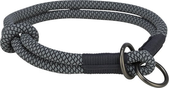 Trixie - Halsband Hond - Soft - Half-Slip - Zwart/Grijs - 35X0,6 cm