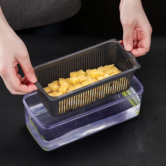 Groentesnijder - Slicer dicer - Groentehakker - Mandoline - groentesnijder - Incl. 7 mesjes - incl Schilmes - kaasrasp - incl eierscheider - allessnijder-