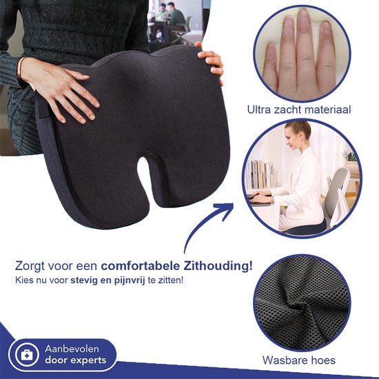 Sleeptight Zitkussen - Orthopedisch - Stuitkussen - Ergonomisch - Stoelverhoger - 45cm