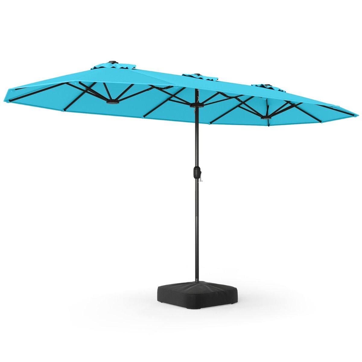 Coast Dubbele Terrasparasol - extra groot doek - verzwaarde voet - Turkoois 400 x 212 cm
