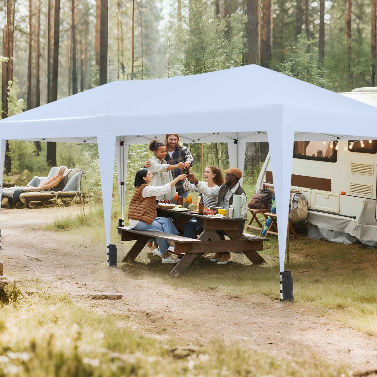 Coast Pop-up Partytent - inklapbaar ontwerp - met draagtas op wielen - grijs 3 x 6 m