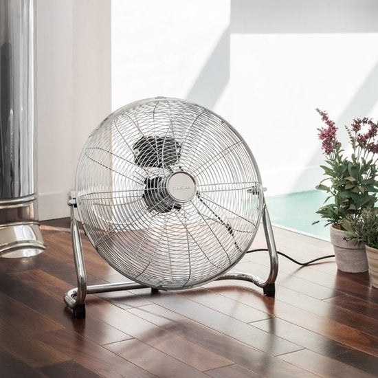 Metalen Vloerventilator 45 cm – 3 Standen – 130° Instelbaar – Sterke Luchtstroom – Tristar VE‑5935