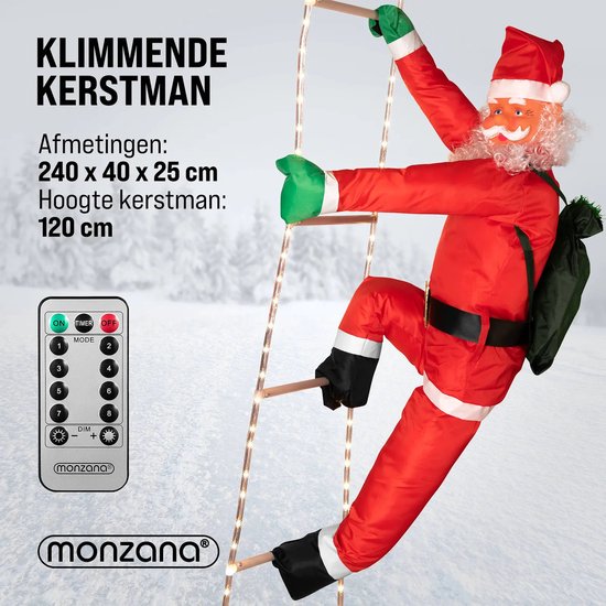 Monzana LED Kerstman 240cm - Binnen/Buiten – Incl. Afstandsbediening