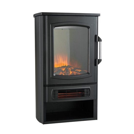 MOA Elektrische Haard EFS183 – Sfeerhaard & Heater – 2000W – Realistische Vlammen – Plek Voor Decoratiehout – Zwart