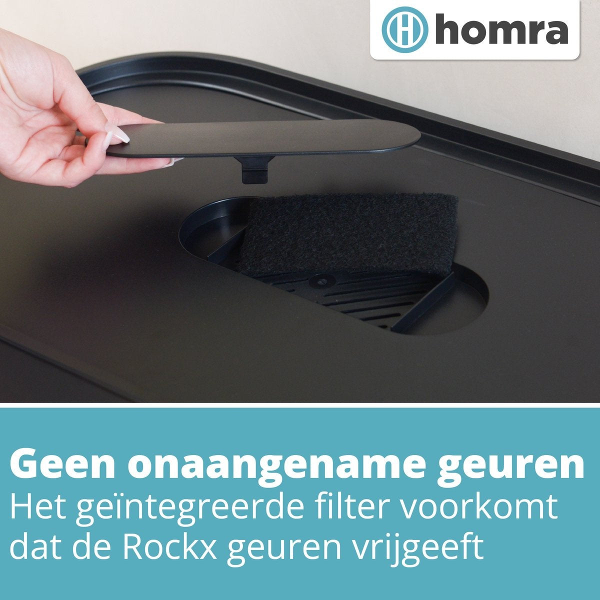 Homra Prullenbak – 2 Vakken & Geurfilter – 60L (2x30L) – 58 x 37 x 68,5 cm – Mat Zwart