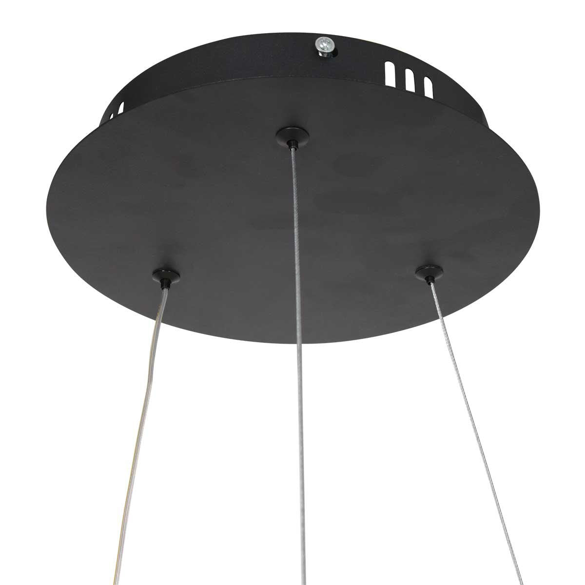 Hanglamp Ringlux 3502ZW Zwart 60cm Design Metaal Steinhauer - Hoogte instelbaar, ideaal voor binnengebruik