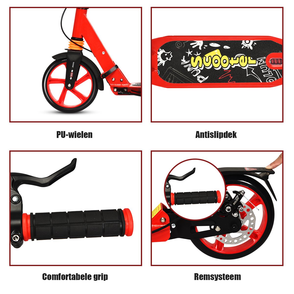 Coast Opvouwbare Kinderstep - verstelbaar stuur - met remmen - aluminiumlegering - zilver