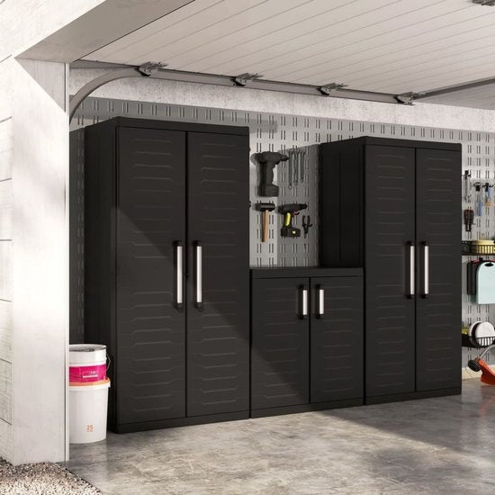 Keter Detroit XL Hoge Kast - 4 planken - 89x54x182cm - Zwart