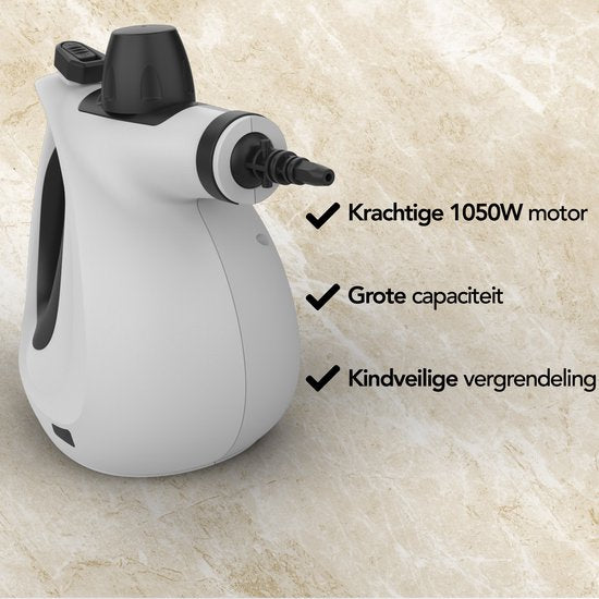 Stoomreiniger - Handstoomreiniger - Vlekkenreiniger - Vloer, Badkamer, Keuken - Tapijtreiniger - 1200W - Infinity Goods
