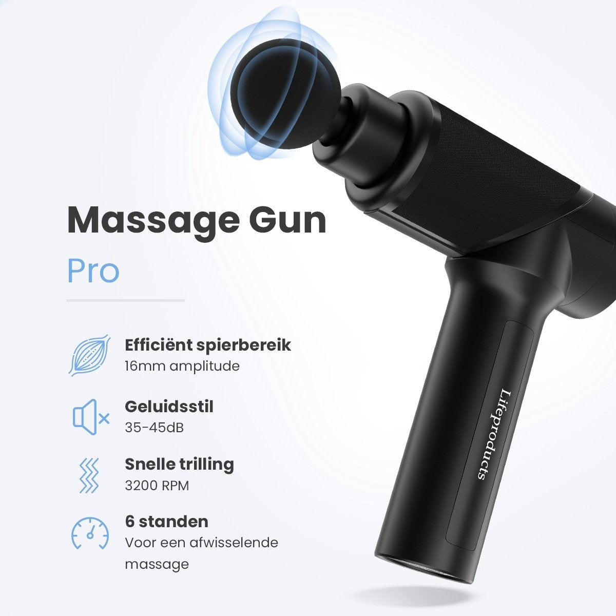 Lifeproducts - Massagepistool PRO - Massagepistool - Zwart